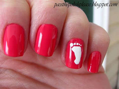 baby footprint manicure-cutie Fancy Nails, Cute Nails, Pretty Nails, Baby On The Way, Baby Love ...