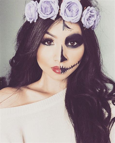 Easy Half Face Sugar Skull Makeup - Mugeek Vidalondon