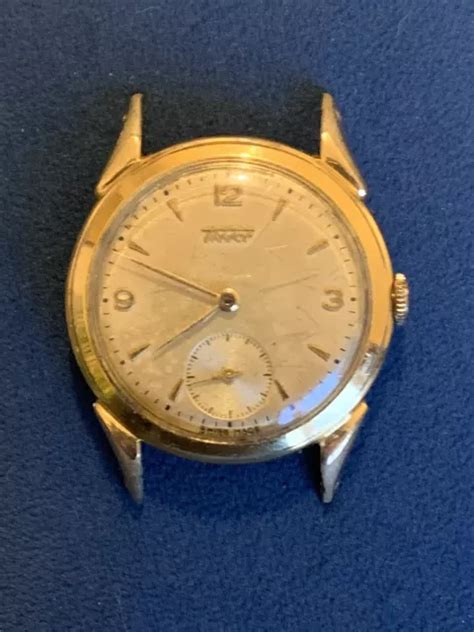 VINTAGE TISSOT MENS gold plated Swiss watch 1953 sub seconds manual wind 1950s $90.95 - PicClick