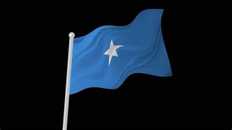 somalia flag flying animated black backg... | Stock Video | Pond5