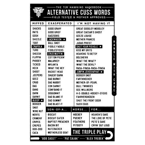 Alternative Cuss Words Magnet | Cuss words, Tim hawkins, Words