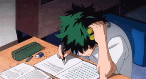 Izuku Midoriya Study Hard Struggling GIF | GIFDB.com