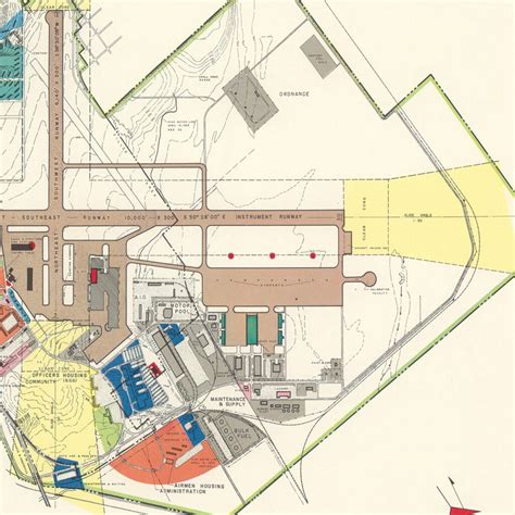 Vintage Map of Offutt Air Force Base, 1951 by Ted's Vintage Art