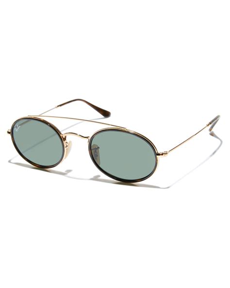 Ray-Ban Oval Double Bridge Sunglasses - Gold Green | SurfStitch