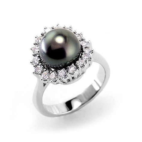 Vintage Black Pearl Wedding Rings