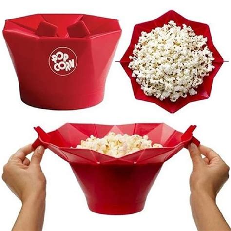 Microwaveable Popcorn Maker Foldable Pop Corn Bowl Microwave Popcorn Bucket Kitchen Bakeware ...