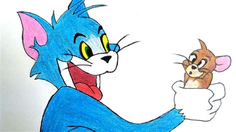 How to draw Tom and Jerry Cartoon by using colour pencils. - YouTube