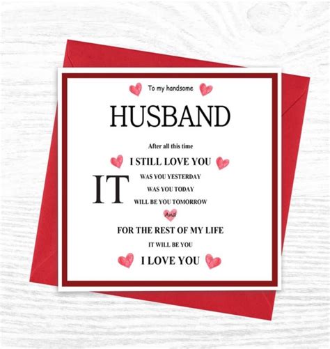 Husband Valentine Card Valentines Love Card for Husband - Etsy UK