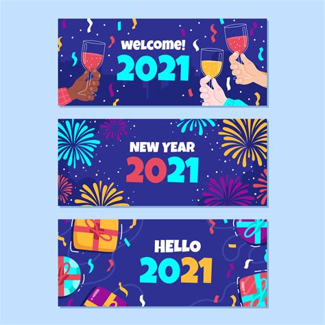 Hand Drawn New Year Banner 1846778 Vector Art at Vecteezy