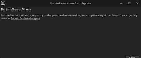 FortniteGame-Athena Crash Reporter FortniteGame-Athena Fortnite has crashed. We're very sorry ...