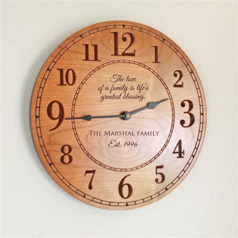 Personalized Family Wood Clock | Custom wall clocks, Wall clock, Diy ...