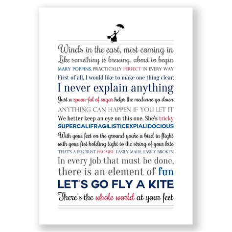 Mary Poppins Quotes Print - Wall Art Printable Prints