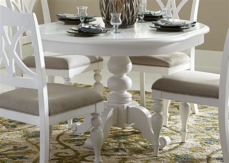 Summer House Oyster White Oyster White Round Pedestal Dining Table from Liberty (607-T4254-P4254 ...