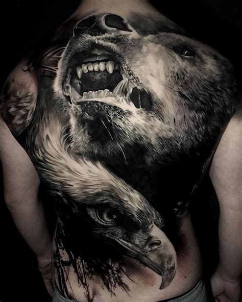 Bear & Eagle Covering Guy's Back