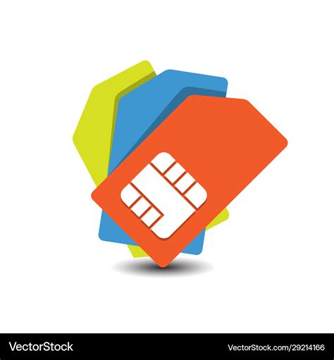 Creative flat mode phone sim card logo icon Vector Image