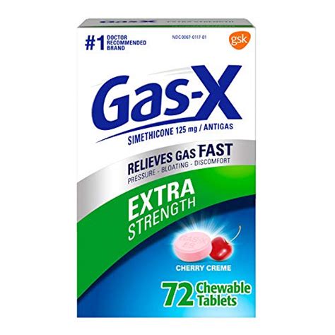 Gas-X Extra Strength Chewable Gas Relief Tablets with Simethicone 125 ...