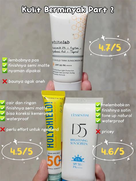 Rekomendasi sunscreen sesuai tipe kulit wajah | Galeri diposting oleh beautyaesthetic | Lemon8