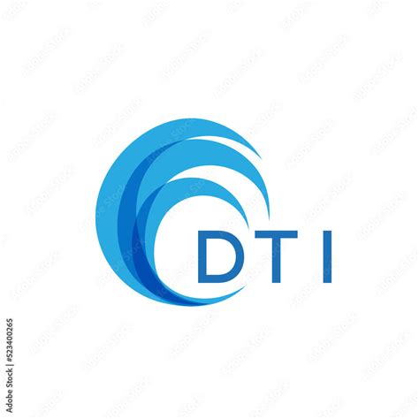 DTI letter logo. DTI blue image on white background. DTI Monogram logo ...