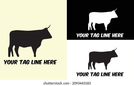 Logo Template Bull Black White Vector Stock Vector (Royalty Free ...