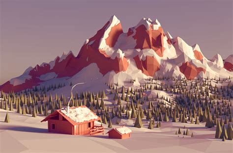 Lowpoly landscape on Behance