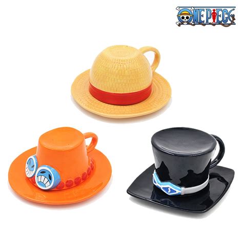 One Piece Mugs - NEW Three Brothers Luffy Ace Sabo Hat Shaped Ceramic ...