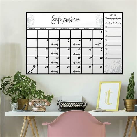 Scroll Dry Erase Calendar Giant Wall Decal – RoomMates Decor