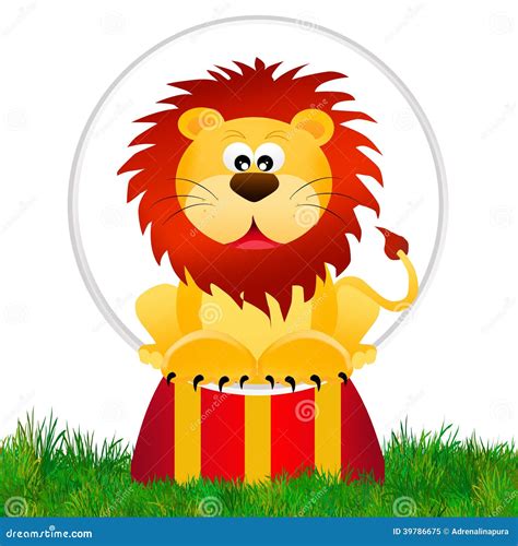 Lion in the circus stock illustration. Illustration of party - 39786675