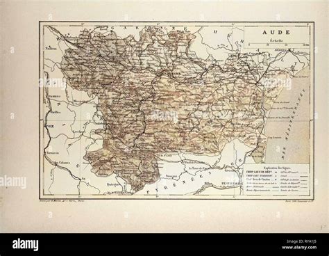 Map of Aude France Stock Photo - Alamy