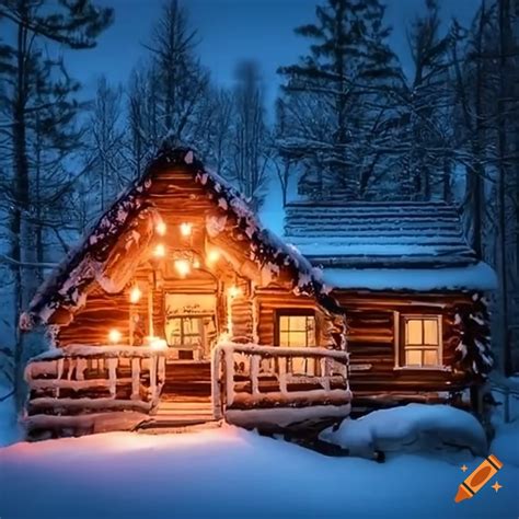 Cozy cabin with christmas decorations on Craiyon