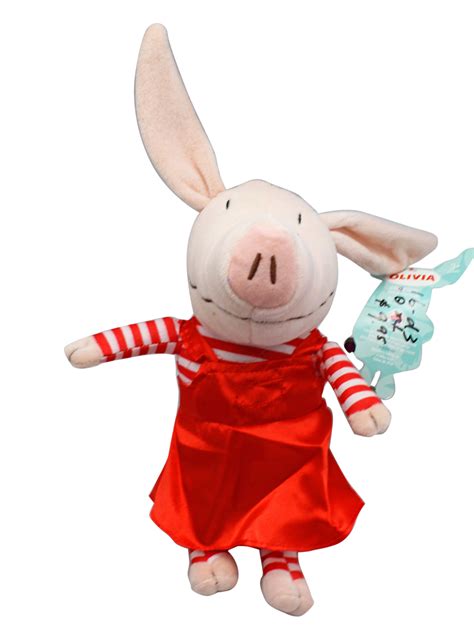 Nick Jr's Olivia Red Dress and Striped Sleeves Small Kids Plush Toy ...