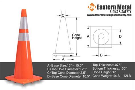 orange base traffic cones 36" 10Lb 3m Sheeting