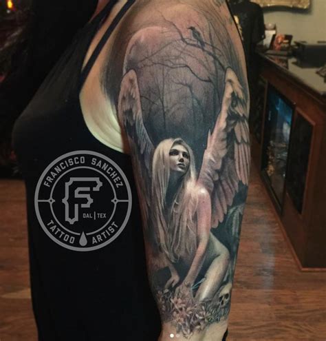 Dark Age Tattoo Studio : Tattoos : Francisco Sanchez : Realistic Angel Tattoo