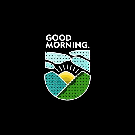 good morning logo illustration in flat design 17047602 Vector Art at ...