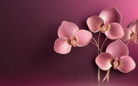 Premium AI Image | Pink orchids on a purple background