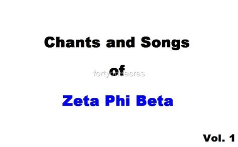 Chants and Songs of Zeta Phi Beta Sorority CD Vol1 | eBay