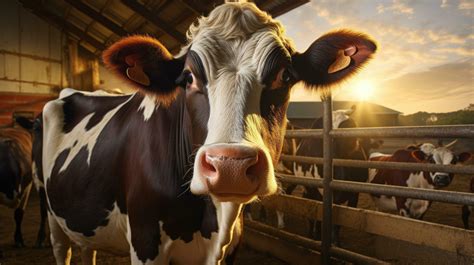 Happy female farmer standing with cows at the cattle farm.Female farmer raising cows 29629381 ...