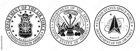 Vector monochrome seal of the United States Air Force. US Department of ...