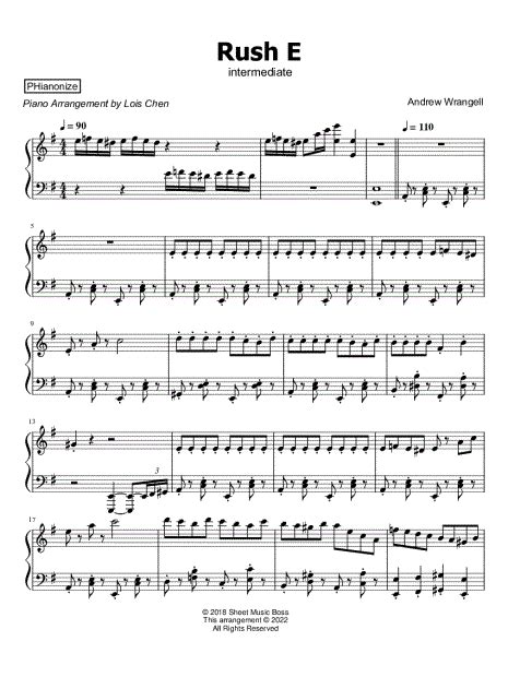 PHianonize "Rush E [intermediate]" Sheet Music (Piano Solo) in E Minor ...