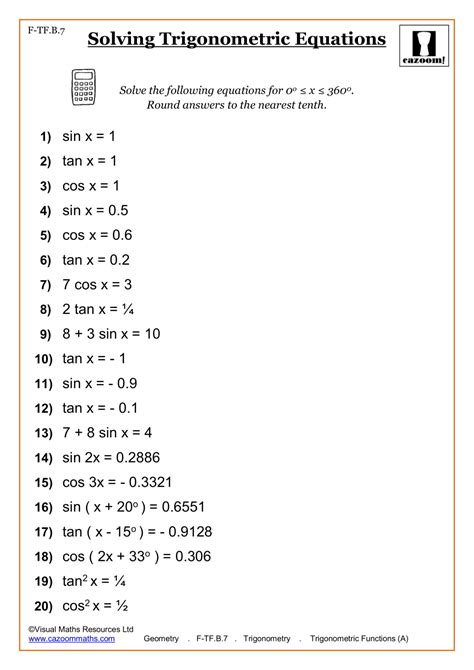 High School Math Worksheets | Math Worksheets PDF