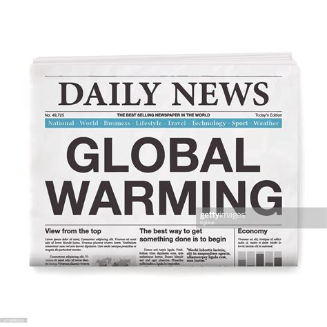 stock vector : GLOBAL WARMING Headline. Newspaper isolated on White Background | Global warming ...