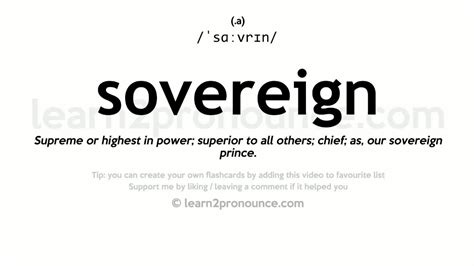 Sovereign pronunciation and definition - YouTube