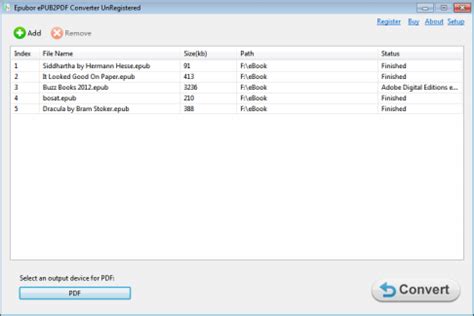 EPUB to PDF Converter - eBook Software Download for PC