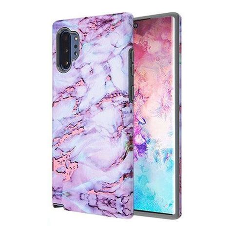 Samsung Galaxy Note 10 Plus Case, by Insten Fuse Marble Dual Layer Hybrid PC/TPU Rubber Case ...