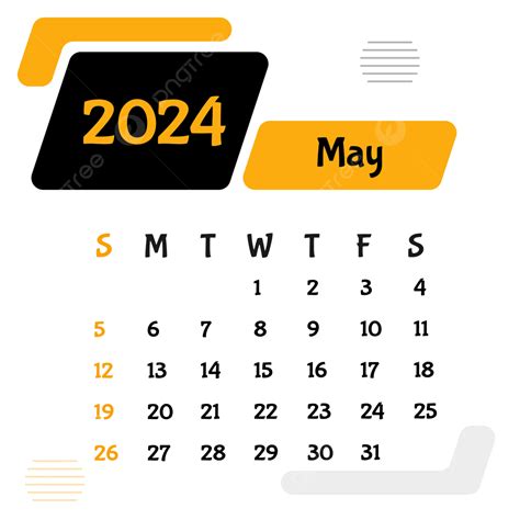 May 2024 Calendar Design Template Vector, May 2024, May 2024 Calendar ...