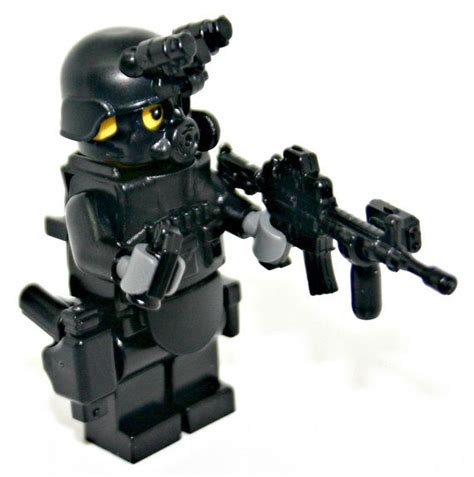 Lego Custom Swat Police Officer Assault Rifle M4A1 Minifigure Army Builder Gun Custom Bricks ...