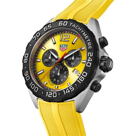 TAG Heuer Formula 1 Watch Steel Case Yellow Dial, 43mm