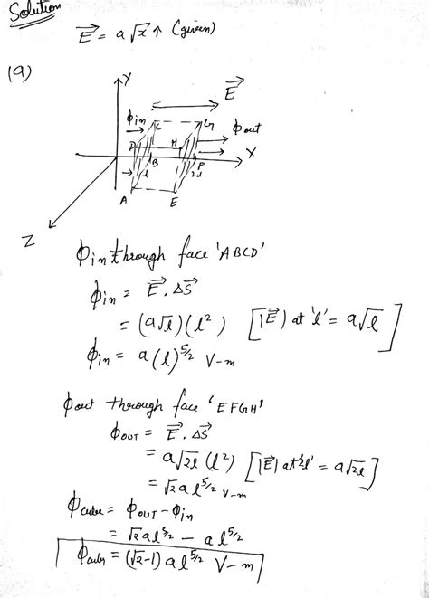 Q The electric field vector is given by E⇀=axi^ Find a) the flux of E→ through - Physics ...