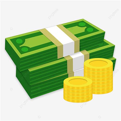 Coin Money Clipart Transparent Background, Money Clipart Green Paper ...