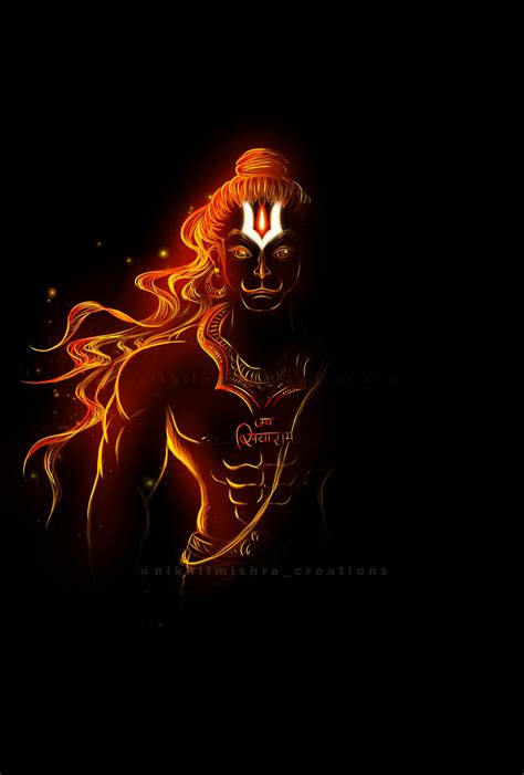 Nikhil Mishra - Hanuman ji digital artwork