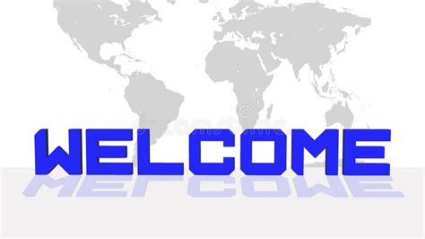 Welcome - 3D Text in Blue on White Background Stock Illustration - Illustration of globe, icon ...